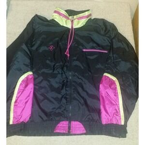 Jimmy Connors by Slazenger black wind suit pants And jacket Sz Medium Womens